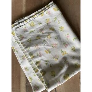Vintage Cotton Floral Pillowcase White Yellow Pink Green Bedroom